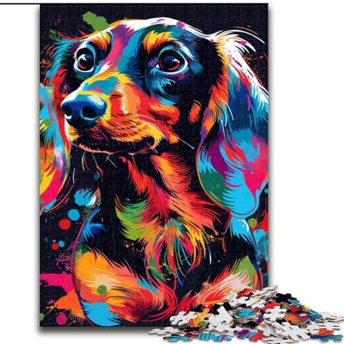 1000-teiliges Puzzle für Erwachsene, Dackel, aus Holz, ideal für Familienspaß, Entspannung, 50x75cm, Bastelspaß für die ganze Familie, perfekt für Geburtstage, Feiertage von LiJianXXE