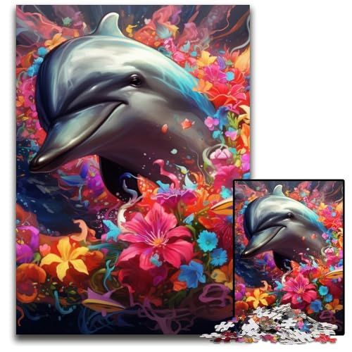 1000-teiliges Puzzle für Erwachsene, Delfin-Puzzles für Erwachsene, Eltern, Partner, Freunde – ab 14 Jahren, 26x38cm/10,23x14,96 Zoll 1000-teiliges Puzzle für Erwachsene, Delfin-Puzzles für Erwachsene, Eltern, Partner, Freunde – ab 14 Jahren, 26x38cm/10,23x14,96 Zoll von LiJianXXE