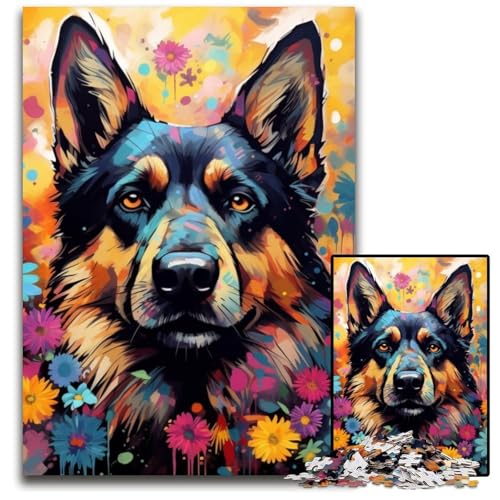 1000-teiliges Puzzle für Erwachsene, Deutscher Schäferhund, Kartonpuzzle für Teenager und Jugendliche, ideales Geburtstags, 26x38cm/10,23x14,96 Zoll 1000-teiliges Puzzle für Erwachsene, Deutscher Schäferhund, Kartonpuzzle für Teenager und Jugendliche, ideales Geburtstags, 26x38cm/10,23x14,96 Zoll von LiJianXXE