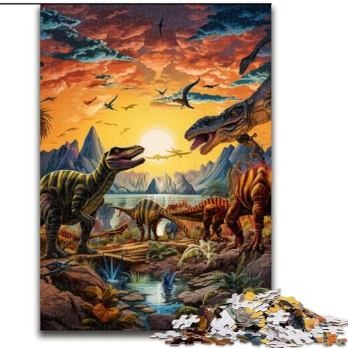 1000-teiliges Puzzle für Erwachsene, Dinosaurierwelt-Puzzle aus Holz, anspruchsvolles Denkspiel für Teenager, perfekt als Heimdekoration oder Geschenk, 1000 Teile(50x75cm) von LiJianXXE