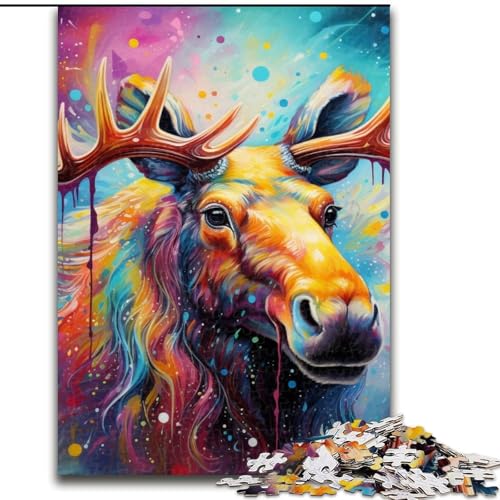 1000-teiliges Puzzle für Erwachsene, Elch, aus Holz, anspruchsvolles Denkspiel für Jugendliche, 50x75cm, für Feiertage, Geburtstage und Familienspieleabende 1000-teiliges Puzzle für Erwachsene, Elch, aus Holz, anspruchsvolles Denkspiel für Jugendliche, 50x75cm, für Feiertage, Geburtstage und Familienspieleabende von LiJianXXE