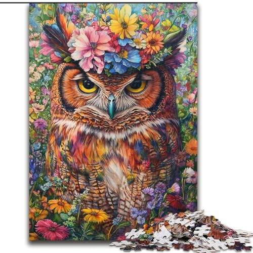 1000-teiliges Puzzle für Erwachsene, Eulenblumen, Spielzeug, Lernspiele, Stressabbau, Eltern-Kind-Interaktion (Größe 50x75cm) von LiJianXXE