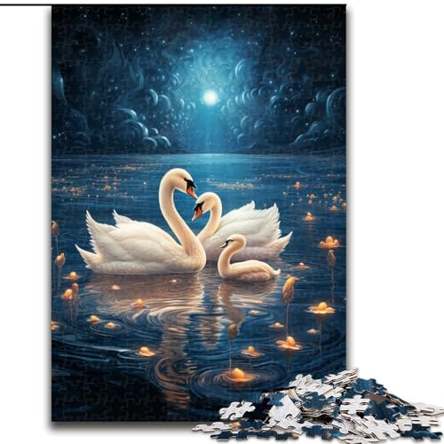 1000-teiliges Puzzle für Erwachsene, Fantasie-Puzzle „Weißer Schwan“, aus Pappe, anspruchsvolles Denkspiel für Teenager, unterhaltsames interaktives Spiel für die ganze Familie, 1000 Teile(26x38cm) von LiJianXXE