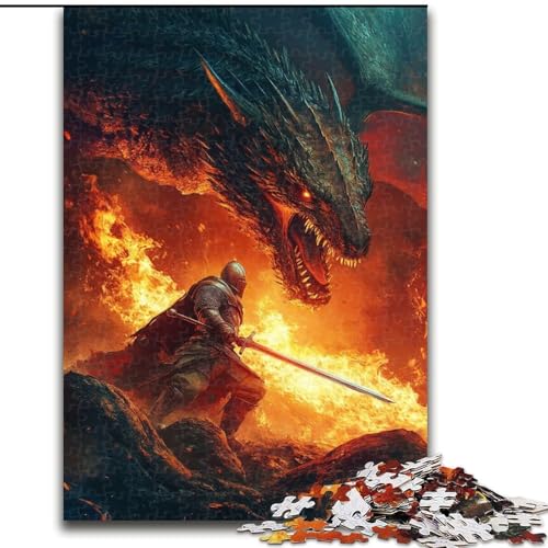 1000-teiliges Puzzle für Erwachsene, Fantasy-Drache, Spielzeug, Lernspiele, Stressabbau, Eltern-Kind-Interaktion (Größe 50x75cm) von LiJianXXE