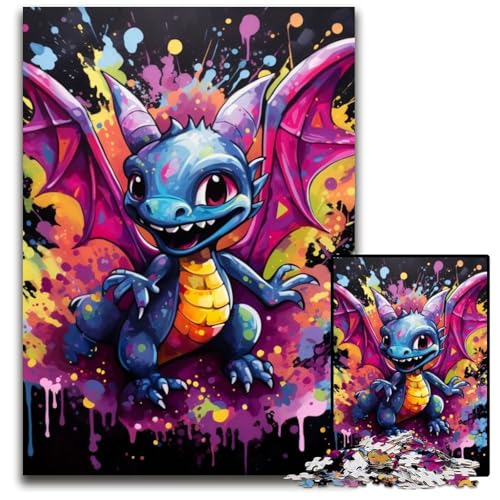 1000-teiliges Puzzle für Erwachsene, Fliegender Drache, Graffiti-Malpuzzle für Erwachsene, Eltern, Partner, Freunde – ab 14 Jahren, 26x38cm/10,23x14,96 Zoll 1000-teiliges Puzzle für Erwachsene, Fliegender Drache, Graffiti-Malpuzzle für Erwachsene, Eltern, Partner, Freunde – ab 14 Jahren, 26x38cm/10,23x14,96 Zoll von LiJianXXE