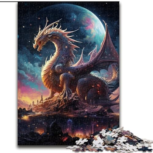 1000-teiliges Puzzle für Erwachsene, Galaxie-Drachen-Puzzle aus Pappe, Geburtstage, Weihnachten, Halloween, Erntedankfest, Ostern, 1000 Teile(26x38cm) von LiJianXXE