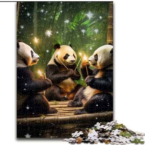 1000-teiliges Puzzle für Erwachsene, Galaxy Panda Jigsaw, aus Holz, kompliziertes Design für Teenager, DIY-Dekor und gehirnfördernder Spaß, 1000 Teile(50x75cm) von LiJianXXE