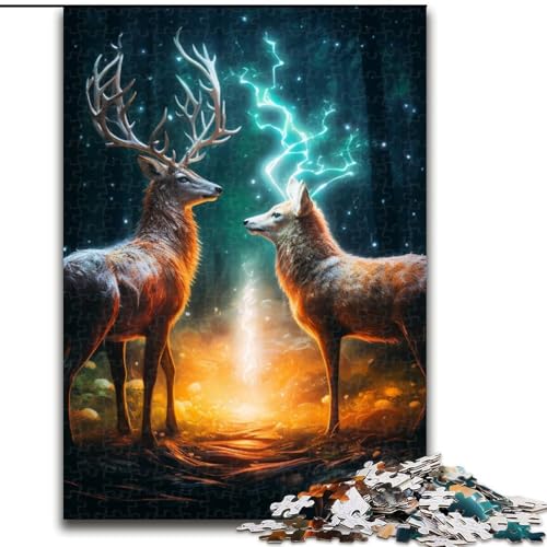1000-teiliges Puzzle für Erwachsene, Galaxy Wolf-Puzzle aus Holz, Geburtstage, Feiertage, Weltraum-Party-Dekorationen, 1000 Teile(50x75cm) von LiJianXXE