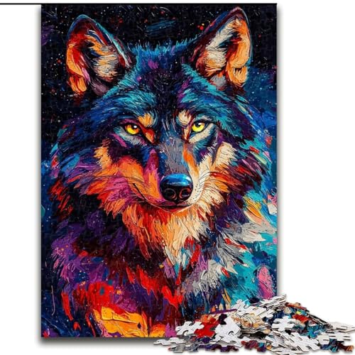 1000-teiliges Puzzle für Erwachsene, Geschenke, Wolfskunst, Analyse und Logik, mit vollständig ineinandergreifenden, zufällig geformten Teilen, für Kinder ab 14 Jahren (Größe 50x75cm) von LiJianXXE