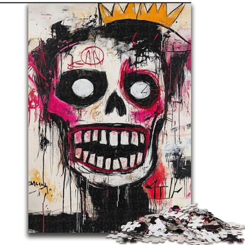 1000-teiliges Puzzle für Erwachsene, Geschenke im Basquiat-Stil, Analyse und Logik mit vollständig ineinandergreifenden, zufällig geformten Teilen für Kinder ab 14 Jahren (Größe 26x38cm) von LiJianXXE