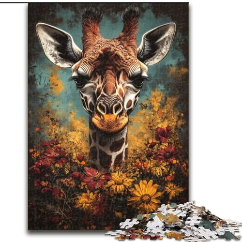 1000-teiliges Puzzle für Erwachsene, Giraffe, für Lernspiele, Herausforderungsspielzeug, zur Verbesserung des Gedächtnisses, für 14-Jährige (Größe 50x75cm) von LiJianXXE