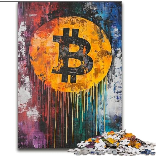 1000-teiliges Puzzle für Erwachsene, Graffiti-Bitcoin, Spielzeug, Lernspiele, Stressabbau, Eltern-Kind-Interaktion (Größe 26x38cm) von LiJianXXE