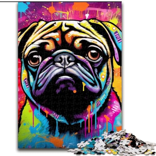 1000-teiliges Puzzle für Erwachsene, Graffiti-Malerei, Mops, aus Holz, ideal für Familienspaß, Entspannung, 50x75cm, Familienspaß beim Basteln, perfekt für Geburtstage, Feiertage 1000-teiliges Puzzle für Erwachsene, Graffiti-Malerei, Mops, aus Holz, ideal für Familienspaß, Entspannung, 50x75cm, Familienspaß beim Basteln, perfekt für Geburtstage, Feiertage von LiJianXXE