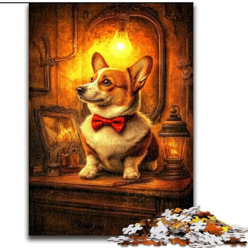1000-teiliges Puzzle für Erwachsene, Happy Corgi, Spielzeug, Lernspiele, Stressabbau, Eltern-Kind-Interaktion (Größe 50x75cm) von LiJianXXE
