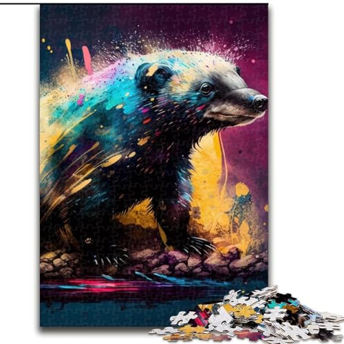 1000-teiliges Puzzle für Erwachsene, Honigdachs, aus Holz, hochschwieriges Denkspiel für Teenager, 50x75cm, Geburtstagsfeier für Männer und Frauen 1000-teiliges Puzzle für Erwachsene, Honigdachs, aus Holz, hochschwieriges Denkspiel für Teenager, 50x75cm, Geburtstagsfeier für Männer und Frauen von LiJianXXE