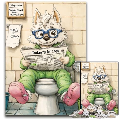 1000-teiliges Puzzle für Erwachsene, Husky Go Toilet, Puzzle für Erwachsene, DIY-Geschenk zur Heimdekoration, Denksportaufgabe für Erwachsene, 50x75cm/19,68x29,52 Zoll 1000-teiliges Puzzle für Erwachsene, Husky Go Toilet, Puzzle für Erwachsene, DIY-Geschenk zur Heimdekoration, Denksportaufgabe für Erwachsene, 50x75cm/19,68x29,52 Zoll von LiJianXXE