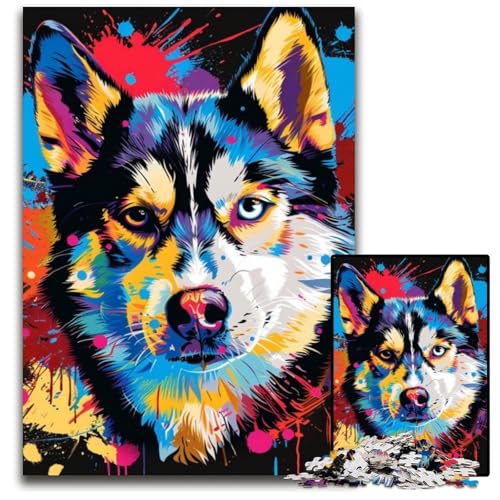 1000-teiliges Puzzle für Erwachsene, Husky-Puzzles für Erwachsene, Eltern, Partner, Freunde – ab 14 Jahren, 26x38cm/10,23x14,96 Zoll 1000-teiliges Puzzle für Erwachsene, Husky-Puzzles für Erwachsene, Eltern, Partner, Freunde – ab 14 Jahren, 26x38cm/10,23x14,96 Zoll von LiJianXXE