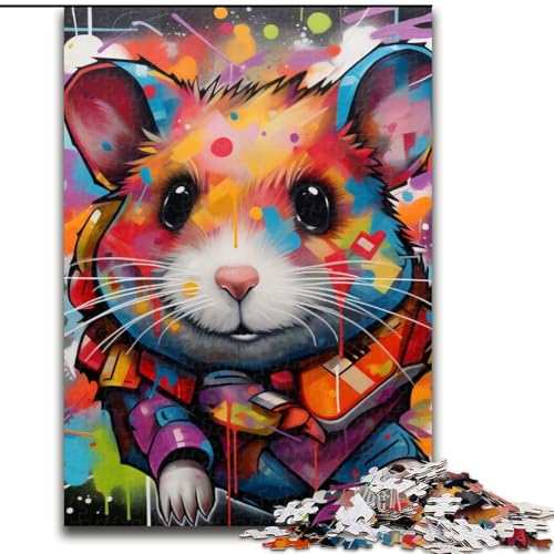 1000-teiliges Puzzle für Erwachsene, Igel-Graffiti, aus Holz, für Teenager ab 14 Jahren, Heimdekoration, 50x75cm, pädagogisches und unterhaltsames Indoor-Spiel für die Heimdekoration von LiJianXXE