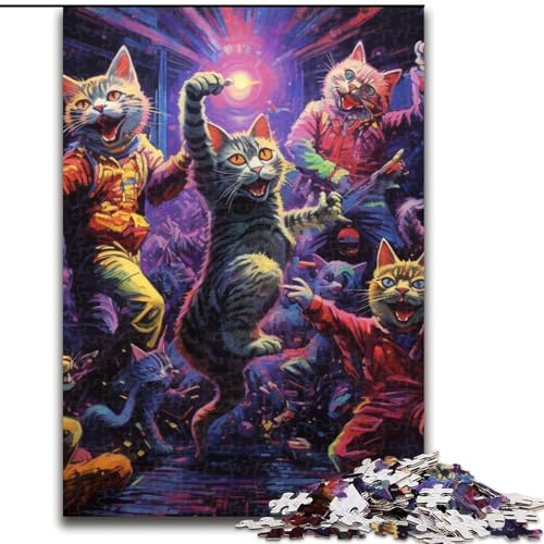 1000-teiliges Puzzle für Erwachsene, Katzenparty-Puzzle aus Pappe, anspruchsvolles Denkspiel für Teenager, unterhaltsames interaktives Spiel für die ganze Familie, 1000 Teile(26x38cm) von LiJianXXE