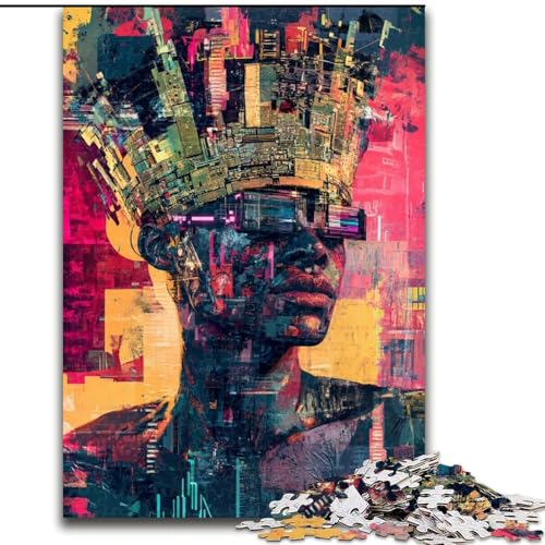 1000-teiliges Puzzle für Erwachsene, Krone im Basquiat-Stil, Spielzeug, Lernspiele, Stressabbau, Eltern-Kind-Interaktion (Größe 50x75cm) von LiJianXXE
