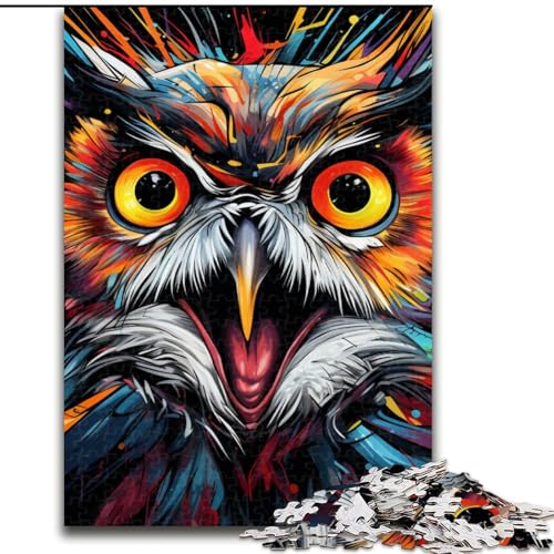 1000-teiliges Puzzle für Erwachsene, Kunst-Fantasie-Eulen-Puzzle aus Holz, ideal für Büro, Schlafzimmer, Wohnzimmer-Dekor, 1000 Teile(50x75cm) von LiJianXXE