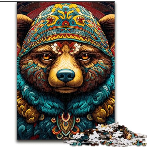 1000-teiliges Puzzle für Erwachsene, Kunst-Tier-Bär-Puzzle aus Holz, pädagogische Aktivität zur Verbesserung der kognitiven Fähigkeiten, 1000 Stück(50x75cm) von LiJianXXE