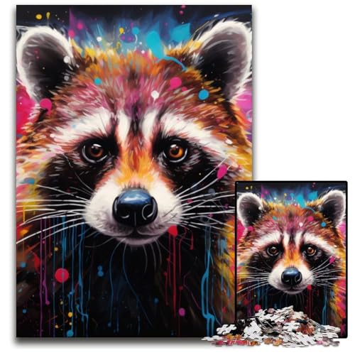 1000-teiliges Puzzle für Erwachsene, Kunst-Waschbär-Puzzle für Erwachsene, DIY-Heimdekor-Geschenk, Denksportaufgabe für Erwachsene, 26x38cm/10,23x14,96 Zoll 1000-teiliges Puzzle für Erwachsene, Kunst-Waschbär-Puzzle für Erwachsene, DIY-Heimdekor-Geschenk, Denksportaufgabe für Erwachsene, 26x38cm/10,23x14,96 Zoll von LiJianXXE