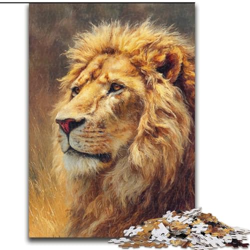 1000-teiliges Puzzle für Erwachsene, Löwe, für Lernspiele, Herausforderungsspielzeug, zur Verbesserung des Gedächtnisses, für 14-Jährige (Größe 50x75cm) von LiJianXXE