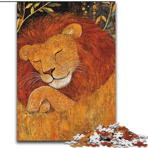 1000-teiliges Puzzle für Erwachsene, Löwenkunst, Spielzeug, Lernspiele, Stressabbau, Eltern-Kind-Interaktion (Größe 50x75cm) von LiJianXXE