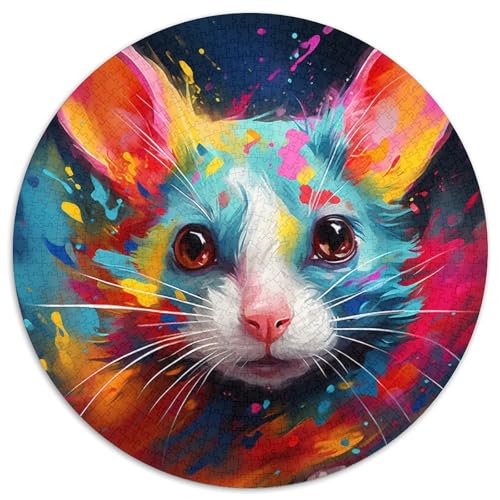 1000-teiliges Puzzle für Erwachsene, Maus, 1000-teiliges rundes Puzzle für Erwachsene, Lernspielzeug für Jugendliche, Heimbüro-Dekor, 67,5 x 67,5 cm von LiJianXXE