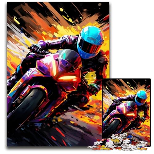 1000-teiliges Puzzle für Erwachsene, Motorrad-Puzzle aus Karton für Teenager und Jugendliche, ideales Geburtstags, 26x38cm/10,23x14,96 Zoll 1000-teiliges Puzzle für Erwachsene, Motorrad-Puzzle aus Karton für Teenager und Jugendliche, ideales Geburtstags, 26x38cm/10,23x14,96 Zoll von LiJianXXE