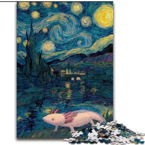 1000-teiliges Puzzle für Erwachsene, Nachthimmel-Salamander, Spielzeug, Lernspiele, Stressabbau, Eltern-Kind-Interaktion (Größe 50x75cm) von LiJianXXE
