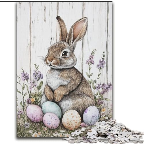 1000-teiliges Puzzle für Erwachsene, Osterhasenbaby, Spielzeug, Lernspiele, Stressabbau, Eltern-Kind-Interaktion (Größe 26x38cm) von LiJianXXE