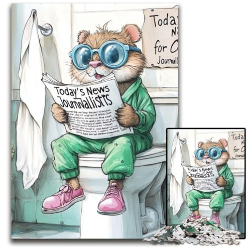 1000-teiliges Puzzle für Erwachsene, Otter Go Toilet, Puzzle für Erwachsene, DIY-Heimdekor-Geschenk, Denksportaufgabe für Erwachsene, 26x38cm/10,23x14,96 Zoll 1000-teiliges Puzzle für Erwachsene, Otter Go Toilet, Puzzle für Erwachsene, DIY-Heimdekor-Geschenk, Denksportaufgabe für Erwachsene, 26x38cm/10,23x14,96 Zoll von LiJianXXE