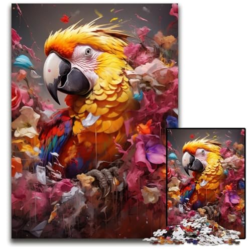 1000-teiliges Puzzle für Erwachsene, Papageien-Puzzles für Erwachsene, Eltern, Partner, Freunde – ab 14 Jahren, 26x38cm/10,23x14,96 Zoll von LiJianXXE