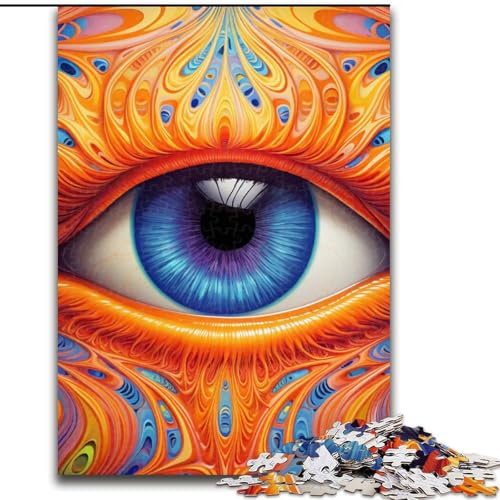 1000-teiliges Puzzle für Erwachsene, Psychedelic Eyes Puzzle aus Holz, anspruchsvolles Denkspiel für Teenager, unterhaltsames interaktives Spiel für die ganze Familie, 1000 Teile(50x75cm) von LiJianXXE