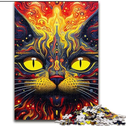 1000-teiliges Puzzle für Erwachsene, Psychedelische Katze, aus Holz, für Teenager ab 14 Jahren, Heimdekoration, 50x75cm, pädagogisches und unterhaltsames Indoor-Spiel für die Heimdekoration 1000-teiliges Puzzle für Erwachsene, Psychedelische Katze, aus Holz, für Teenager ab 14 Jahren, Heimdekoration, 50x75cm, pädagogisches und unterhaltsames Indoor-Spiel für die Heimdekoration von LiJianXXE