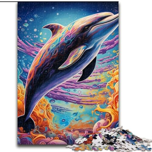 1000-teiliges Puzzle für Erwachsene, Psychedelischer Delfin, aus Holz, Kinder ab 14 Jahren, 50x75cm, anspruchsvolles Denkspiel – entspannendes Spielzeug für Teenager 1000-teiliges Puzzle für Erwachsene, Psychedelischer Delfin, aus Holz, Kinder ab 14 Jahren, 50x75cm, anspruchsvolles Denkspiel – entspannendes Spielzeug für Teenager von LiJianXXE