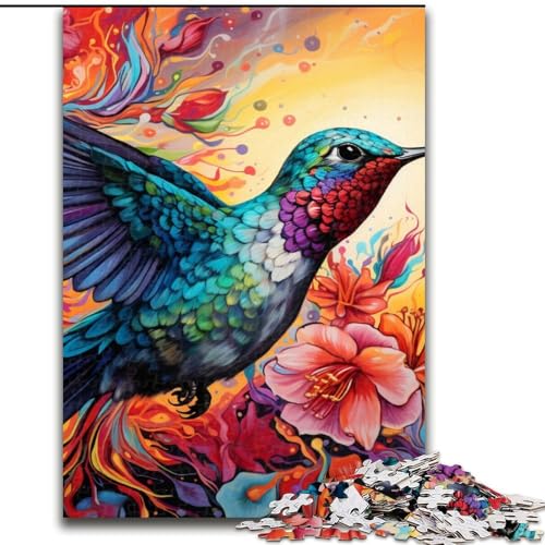 1000-teiliges Puzzle für Erwachsene, Psychedelischer Kolibri, aus Holz, lustiges Geschenk und Beschäftigung für zu Hause, 50x75cm, Denkspiel für Teenager 1000-teiliges Puzzle für Erwachsene, Psychedelischer Kolibri, aus Holz, lustiges Geschenk und Beschäftigung für zu Hause, 50x75cm, Denkspiel für Teenager von LiJianXXE