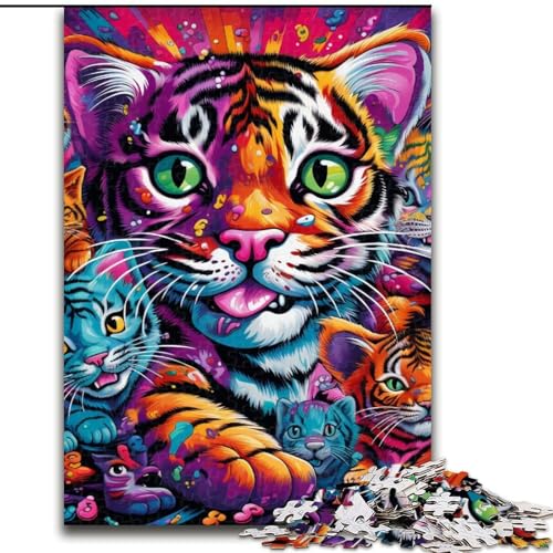 1000-teiliges Puzzle für Erwachsene, Psychedelischer Tiertiger, aus Holz, Kinder ab 14 Jahren, 50x75cm, anspruchsvolles Denkspiel – entspannendes Spielzeug für Teenager 1000-teiliges Puzzle für Erwachsene, Psychedelischer Tiertiger, aus Holz, Kinder ab 14 Jahren, 50x75cm, anspruchsvolles Denkspiel – entspannendes Spielzeug für Teenager von LiJianXXE