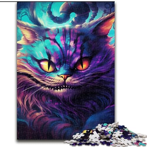 1000-teiliges Puzzle für Erwachsene, Psychedelisches Tierkatzen-Puzzle aus Pappe, Geburtstage, Weihnachten, Halloween, Erntedankfest, Ostern, 1000 Stück(26x38cm) von LiJianXXE
