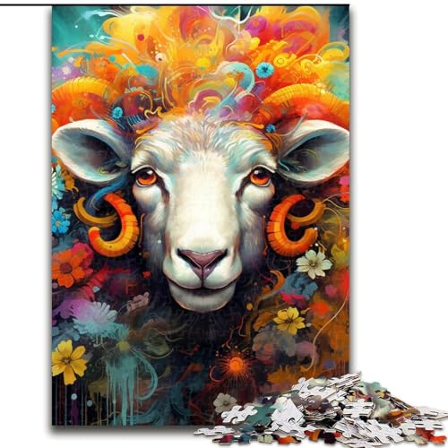 1000-teiliges Puzzle für Erwachsene, Schafe, aus Holz, anspruchsvolles Denkspiel für Jugendliche, 50x75cm, für Feiertage, Geburtstage und Familienspieleabende 1000-teiliges Puzzle für Erwachsene, Schafe, aus Holz, anspruchsvolles Denkspiel für Jugendliche, 50x75cm, für Feiertage, Geburtstage und Familienspieleabende von LiJianXXE