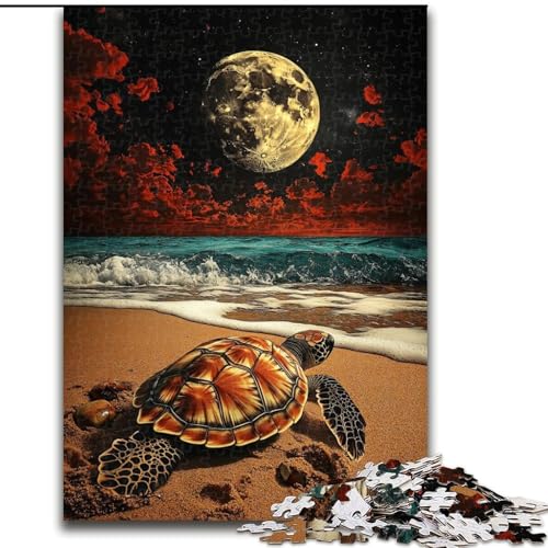 1000-teiliges Puzzle für Erwachsene, Schildkröte am Strand, Spielzeug, Lernspiele, Stressabbau, Eltern-Kind-Interaktion (Größe 26x38cm) von LiJianXXE