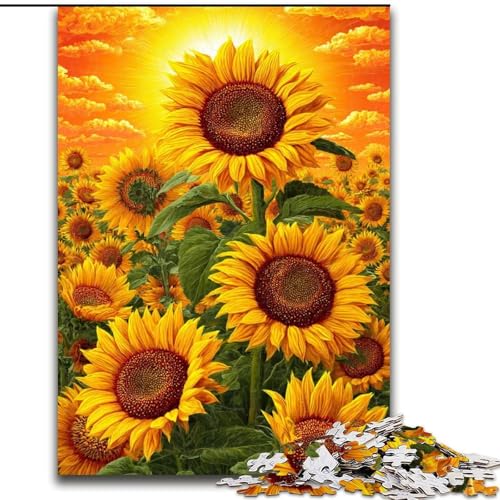 1000-teiliges Puzzle für Erwachsene, Sonnenblume, Spielzeug, Lernspiele, Stressabbau, Eltern-Kind-Interaktion (Größe 50x75cm) von LiJianXXE