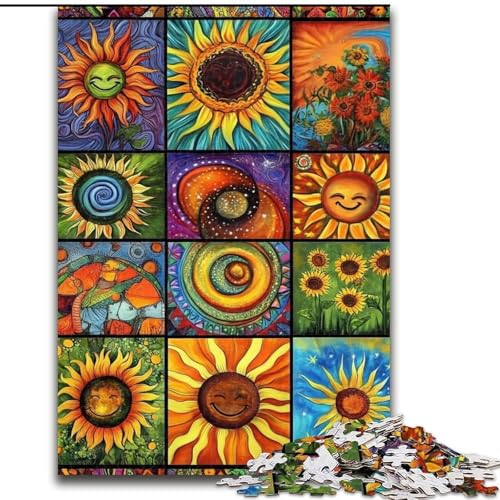 1000-teiliges Puzzle für Erwachsene, Sonnencollage, Spielzeug, Lernspiele, Stressabbau, Eltern-Kind-Interaktion (Größe 26x38cm) von LiJianXXE