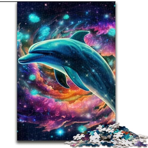 1000-teiliges Puzzle für Erwachsene, Springender Delfin, aus Holz, anspruchsvolles Denkspiel für Teenager, perfekt als Heimdekoration oder Geschenk, 1000 Teile(50x75cm) von LiJianXXE