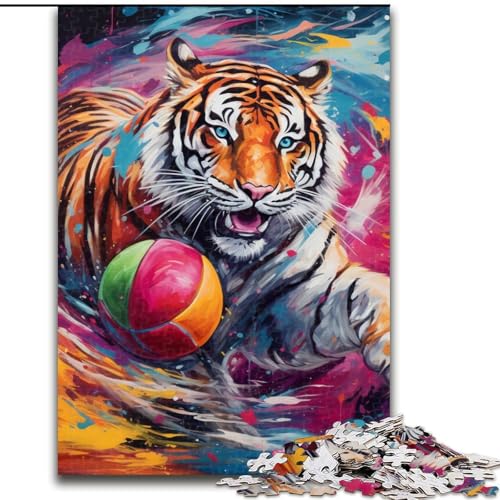 1000-teiliges Puzzle für Erwachsene, Tier-Tiger-Puzzle aus Pappe, Eltern, Partner, Freunde – ab 14 Jahren, 1000 Teile(26x38cm) von LiJianXXE