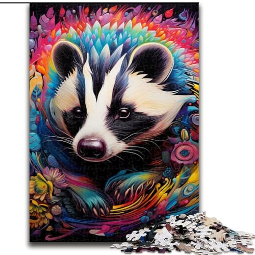 1000-teiliges Puzzle für Erwachsene, Tiere, Honigdachs-Puzzles aus Holz, für Teenager und Familienspaß, 1000 Teile(50x75cm) von LiJianXXE