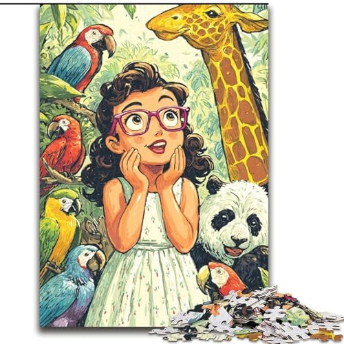 1000-teiliges Puzzle für Erwachsene, Tiere und Mädchen, Spielzeug, Lernspiele, Stressabbau, Eltern-Kind-Interaktion (Größe 50x75cm) von LiJianXXE