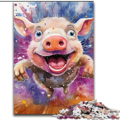 1000-teiliges Puzzle für Erwachsene, Tierkunst, Schweine-Puzzle aus Holz, anspruchsvolles Denkspiel für Teenager, unterhaltsames interaktives Spiel für die ganze Familie, 1000 Teile(50x75cm) von LiJianXXE